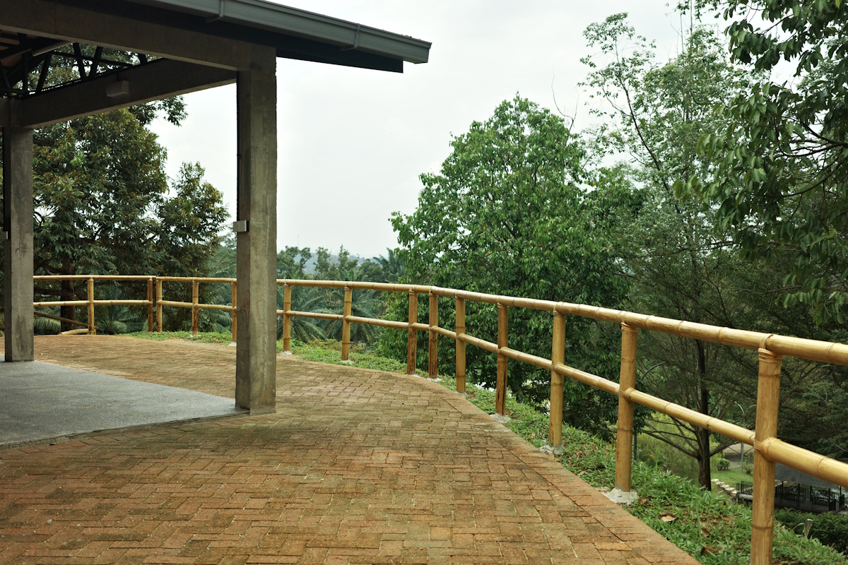 Completed bamboo railing installation